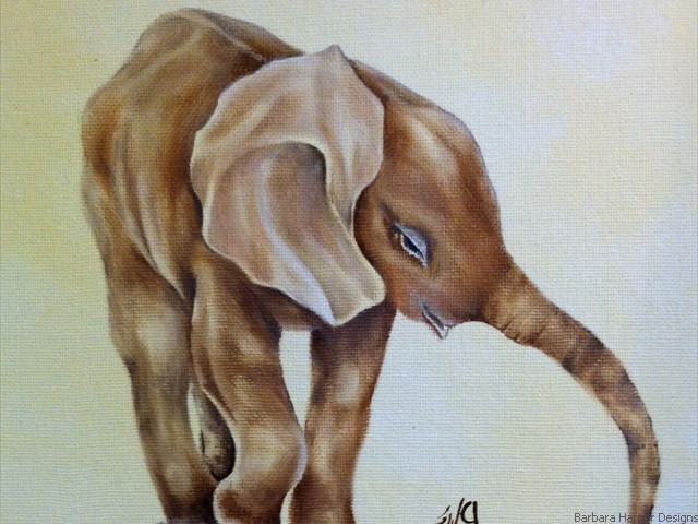 Baby Elephant<br/>12" x 12"<br/>Maxine Gillilan