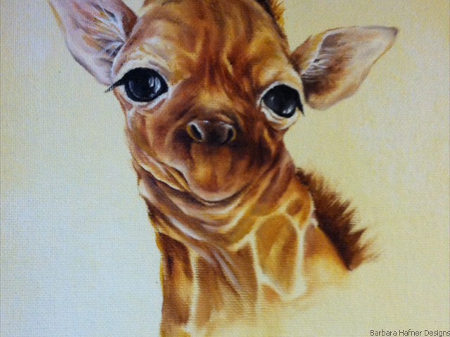 Baby Giraffe<br/>12" x 12"<br/>Maxine Gillilan