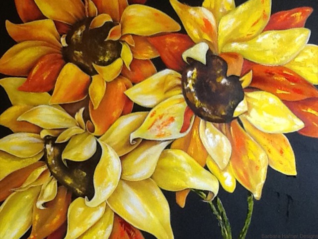 Sunflowers II<br/>36" x 36"<br/>Maxine Gillilan