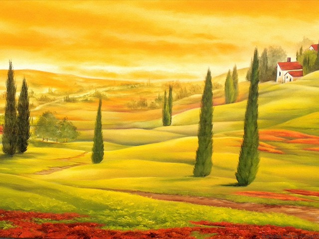 Tuscan Sunset<br/>18" x 36"<br/>Maxine Gillilan