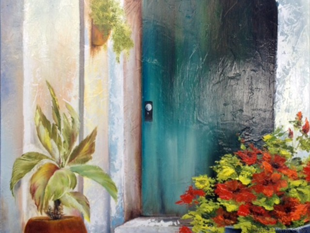 Old World Green Door<br/>18" x 24"<br/>Maxine Gillilan